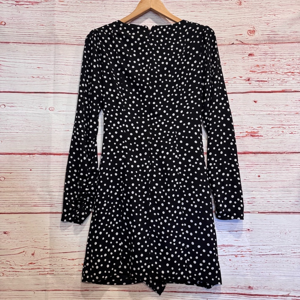 NWT LIKELY Corinne Ruffled Polka Dot Mini Dress in Black and White Sz 6 - Picture 11 of 12